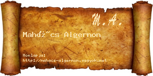 Mahács Algernon névjegykártya